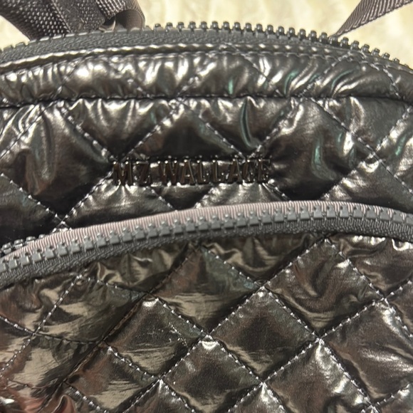 MZ Wallace Shiny Black Quilted Messenger Bag - Picture 4 of 8